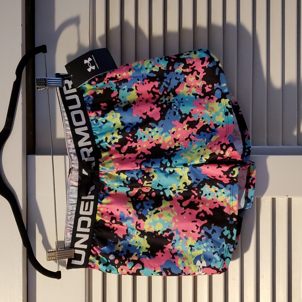 Under Armour Colorful Athletic Shorts, Size YLG, NWT